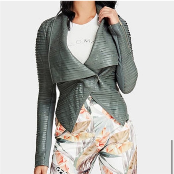 Marciano Shayna Drape Leather Jacket RARE GREEN COLOR - Picture 1 of 8